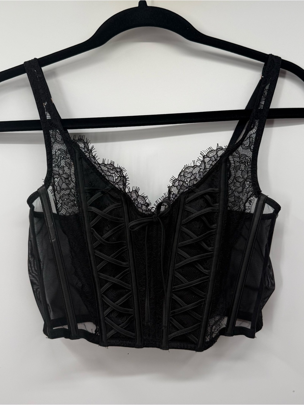 Victoria's Secret Black Lace Bustier Corset